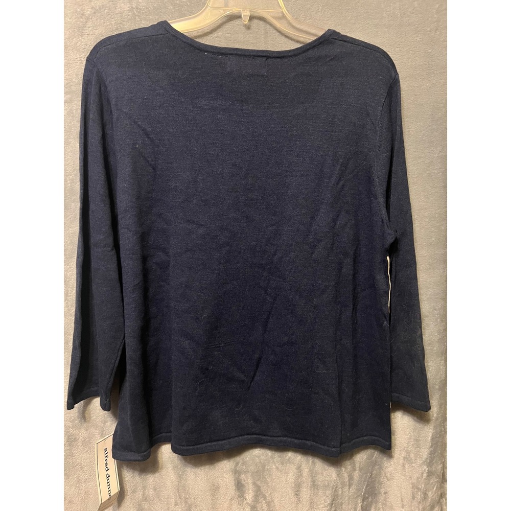 Alfred Dunner XL Leopard Stripe Embellished Knit Sweater Top 3/4 Sleeve NWT - Picture 6 of 7